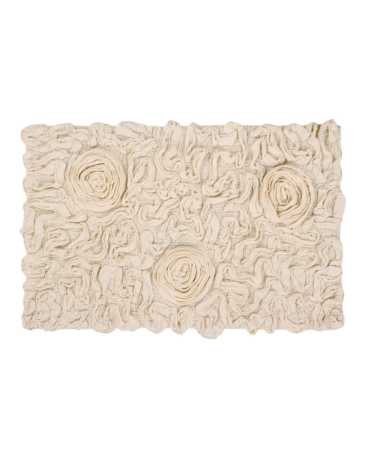 Home Weavers Bell Flower Bath Rug, 21" X 34" In Natural