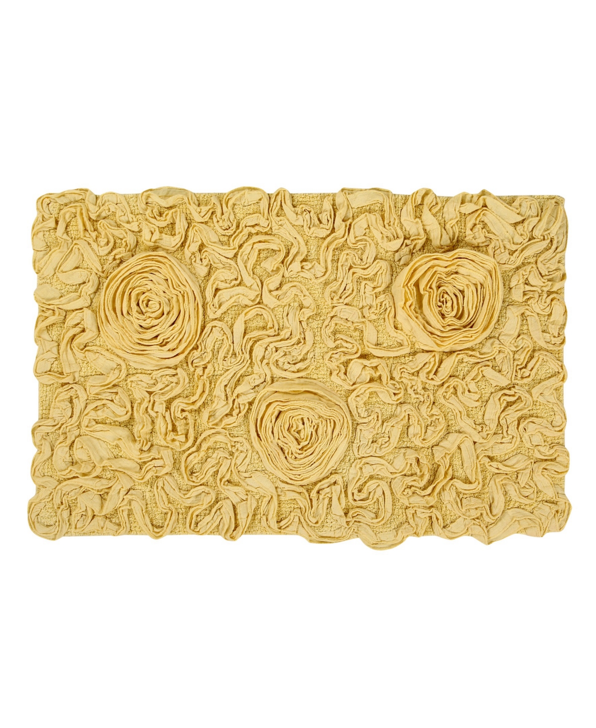 Home Weavers Bell Flower Bath Rug, 21" X 34" In Yellow