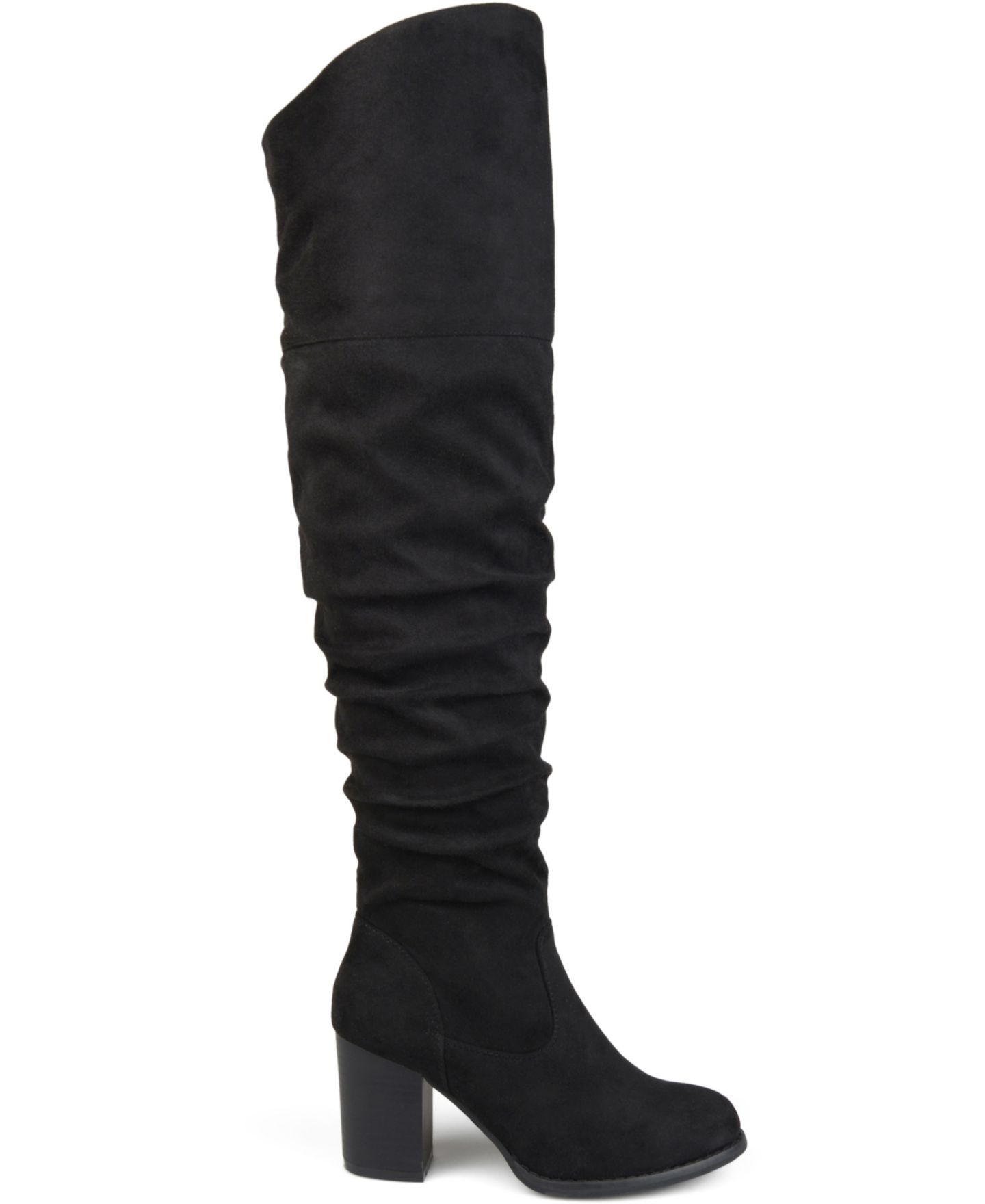Женские ботинки Journee Collection Kaison Slouchy Over The Knee Boots, Regular, Wide Calf, & Extra Wide Calf, цвет: Чёрный — фото 6