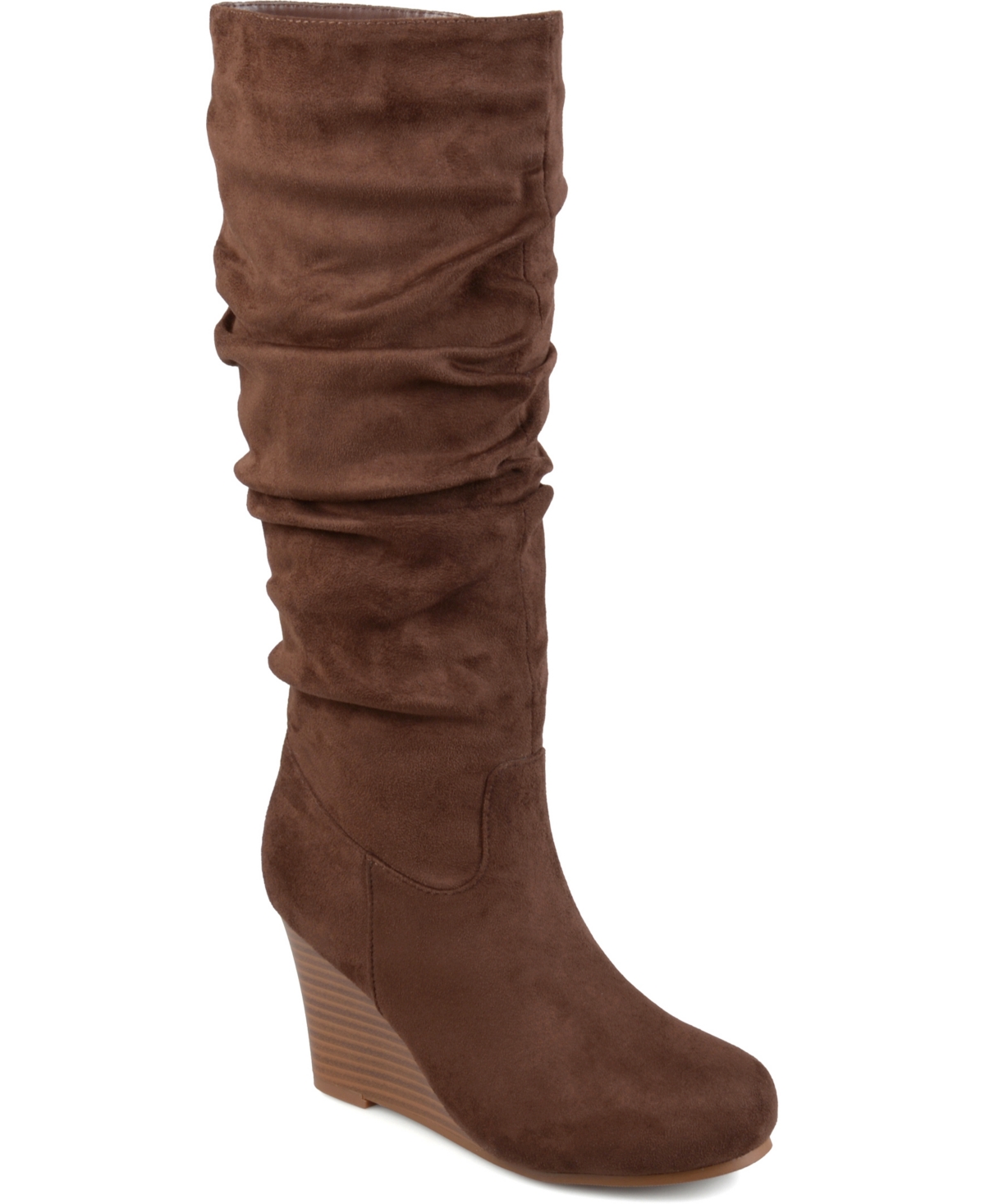 Journee Collection Women's Haze Rouched Knee High Wedge Boots