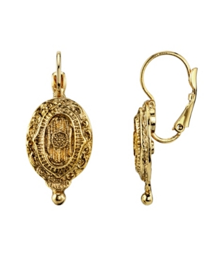 image of 2028 Gold-Tone Oval Drop Earrings