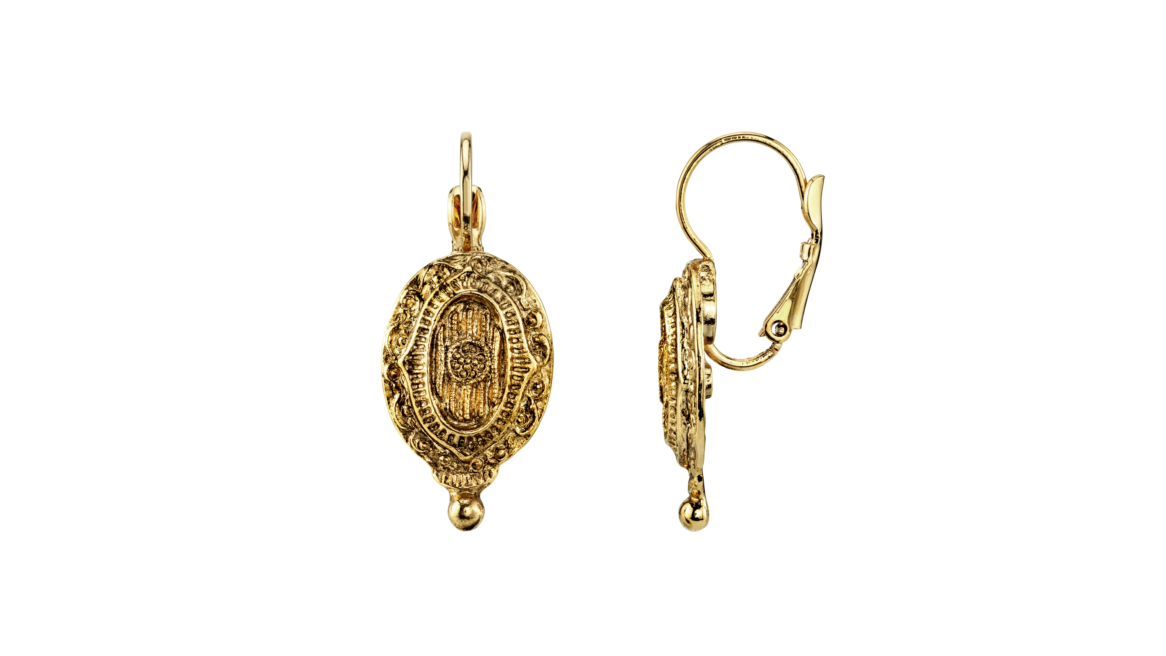 2028 Gold-Tone Oval Drop Earrings