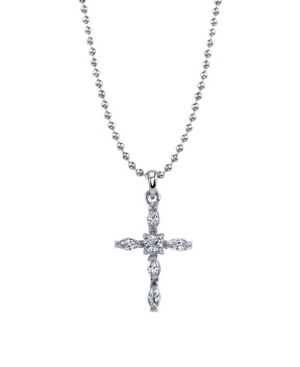 image of Symbols Of Faith Silver-Tone Cross Pendant Necklace 16