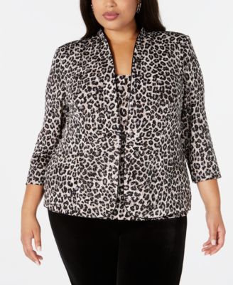 macy's plus size jacket dresses