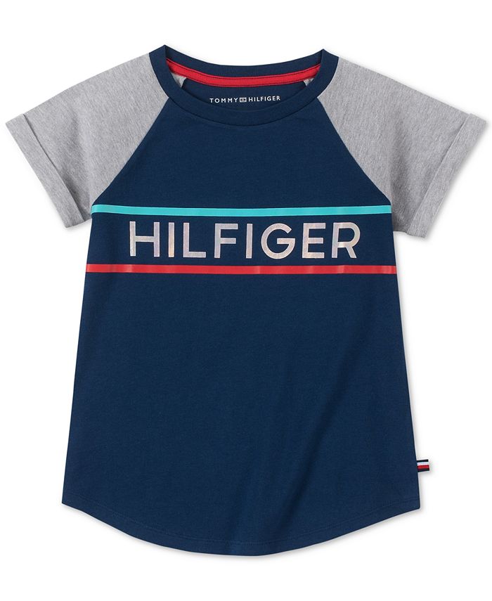 Tommy Hilfiger Big Girls Holographic Logo Cotton T-Shirt & Reviews ...