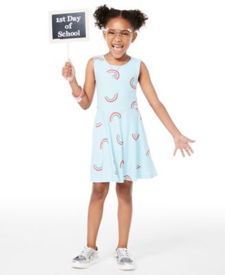 Epic Threads - Little Girls Rainbow-Print Dress