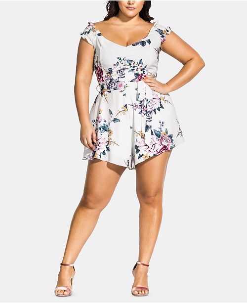 City Chic Trendy Plus Size Summer Love Romper Reviews Shorts