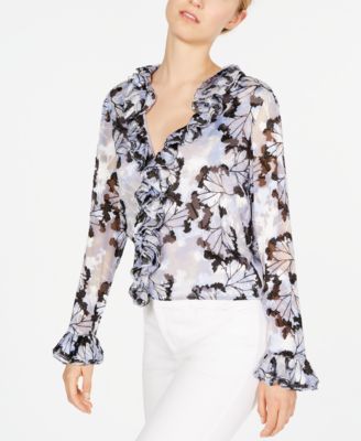Elie Tahari - Ruffled Floral-Print Blouse