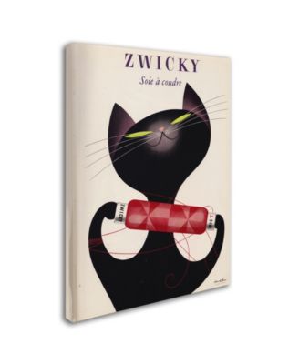 Vintage Apple Collection 'Black Cat Red Bottle' Canvas Art - 18" x 24"