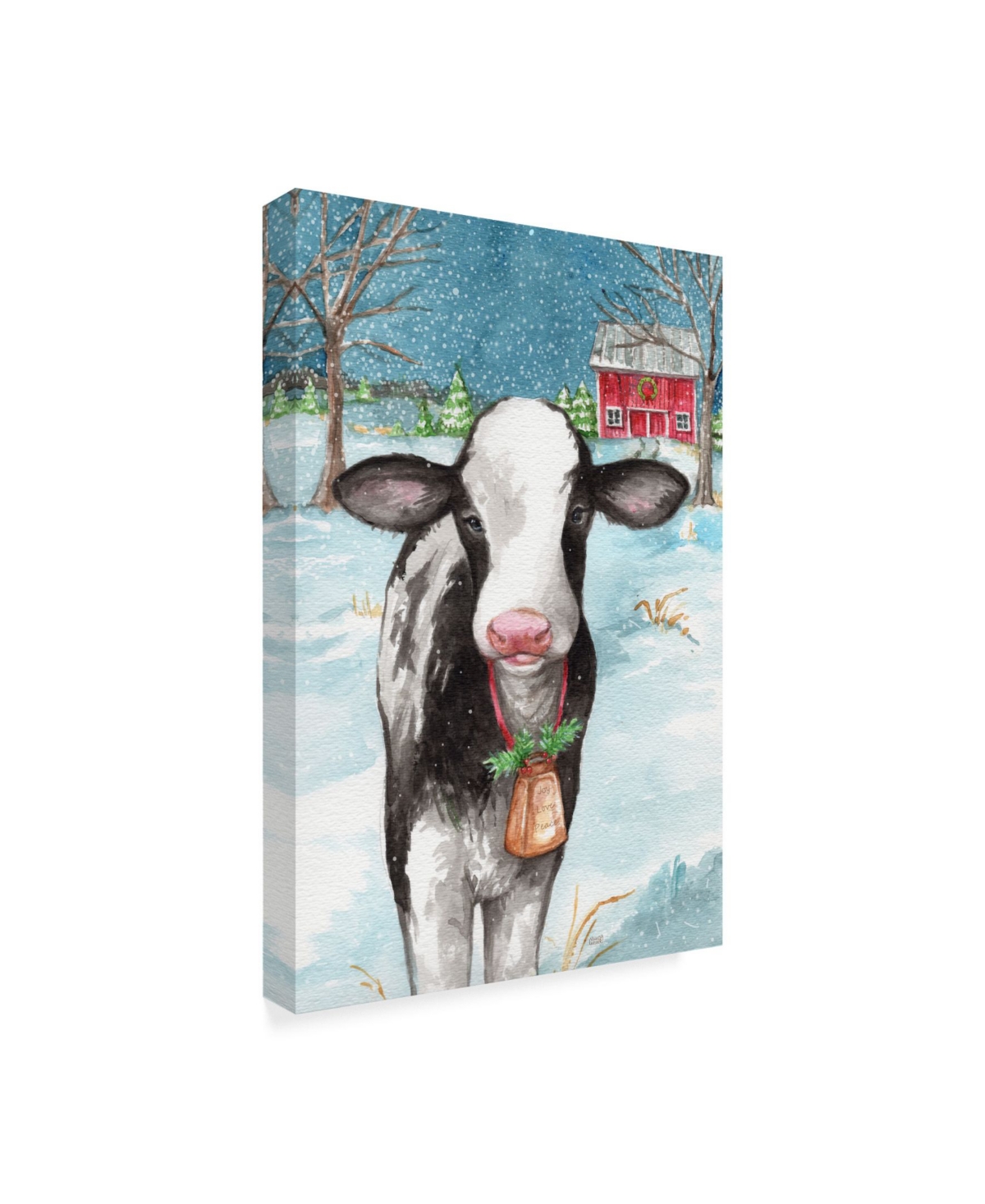Melinda Hipsher 'Country Barn Christmas With Wreath' Canvas Art -