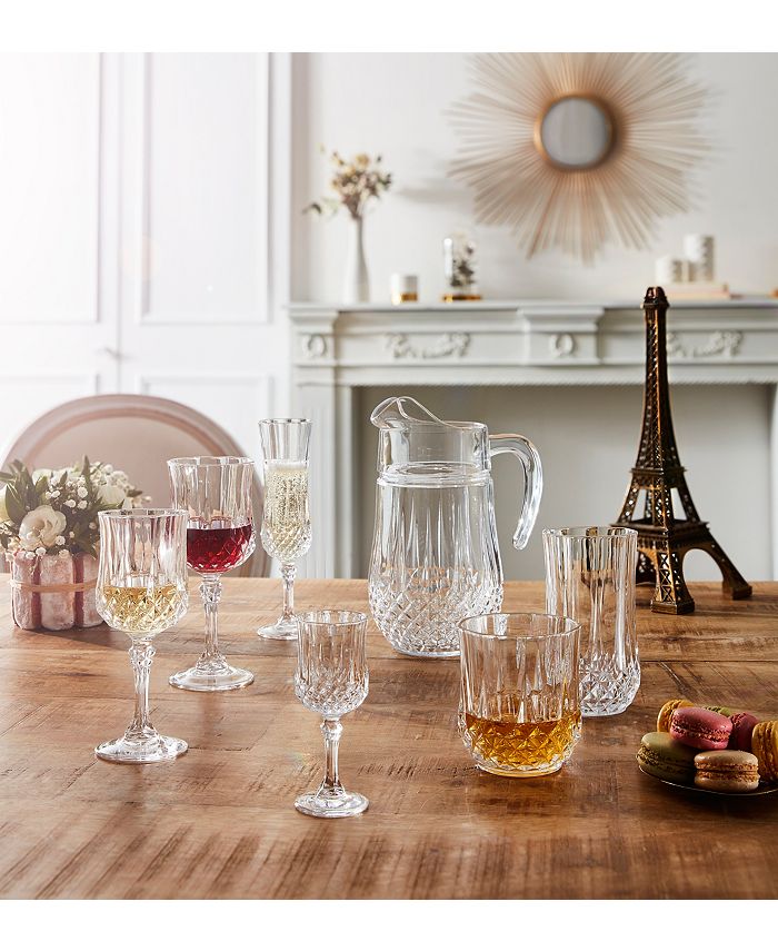 MARTINI Glasses Cristal D'arques Longchamp Crystal 7 3/4 10 Oz, Diamond Cut  Wine Goblets Anniversary Romance Made in France, Set of 2 
