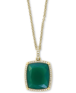 image of Effy Green Onyx & Diamond (1/6 ct. t.w.) 18