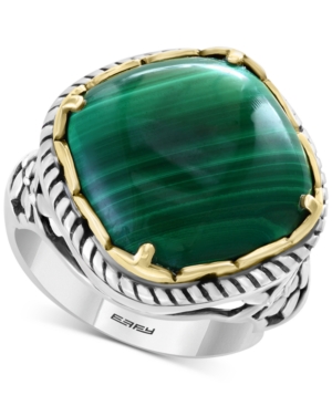 image of Effy Malachite Statement Ring in Sterling Silver & 18k Gold-Plate