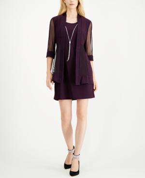 R & M Richards Petite Jacquard Dress & Jacket