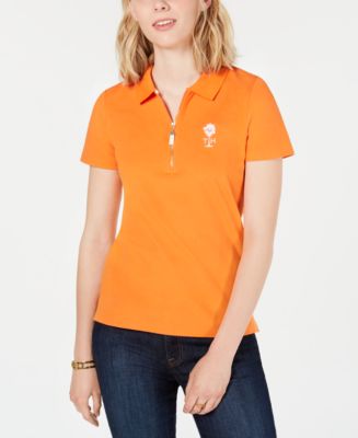 Tommy Hilfiger Zip-Neck Polo Top, Created for Macy's - Macy's