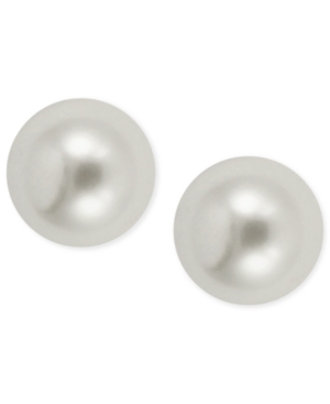 image of Anne Klein Gold-Tone Simulated Pearl Stud Earrings