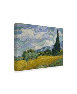 Vincent Van Gogh 'Wheat Field With Cypresses' Canvas Art - 24" x 18"