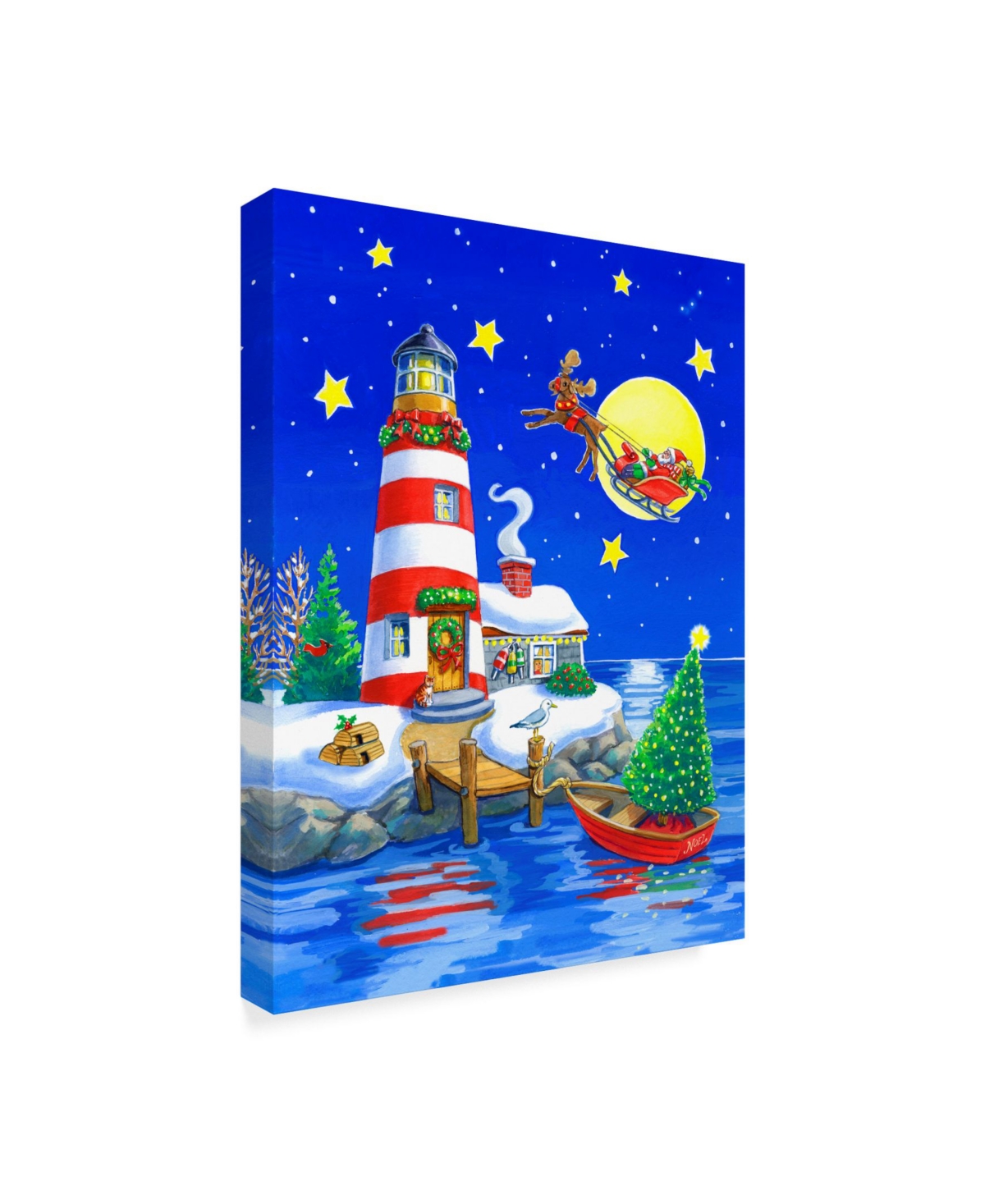 Geraldine Aikman 'Striped Lighthouse' Canvas Art - 14" x 19"