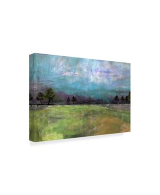 Jean Plout 'Abstract Aqua Sky Landscape' Canvas Art - 24" x 16"