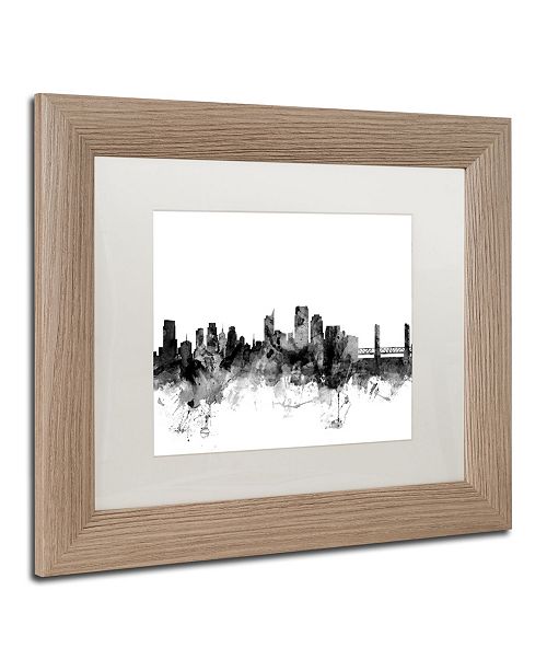 Trademark Global Michael Tompsett &#39;Sacramento CA Skyline B&W&#39; Matted Framed Art - 11&quot; x 14 ...