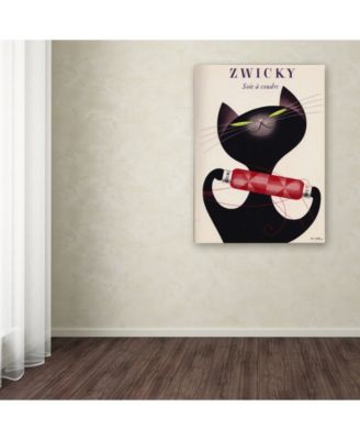 Vintage Apple Collection 'Black Cat Red Bottle' Canvas Art - 18" x 24"