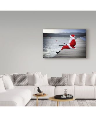 Incredi 'Santa Fishing' Canvas Art - 32" x 22"