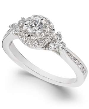 image of Diamond Halo Engagement Ring (5/8 ct. t.w.) in 14k White Gold