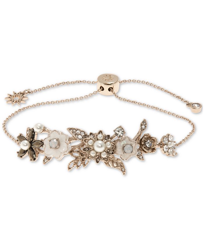 Gleaming gardenia flower slider bracelet clearance