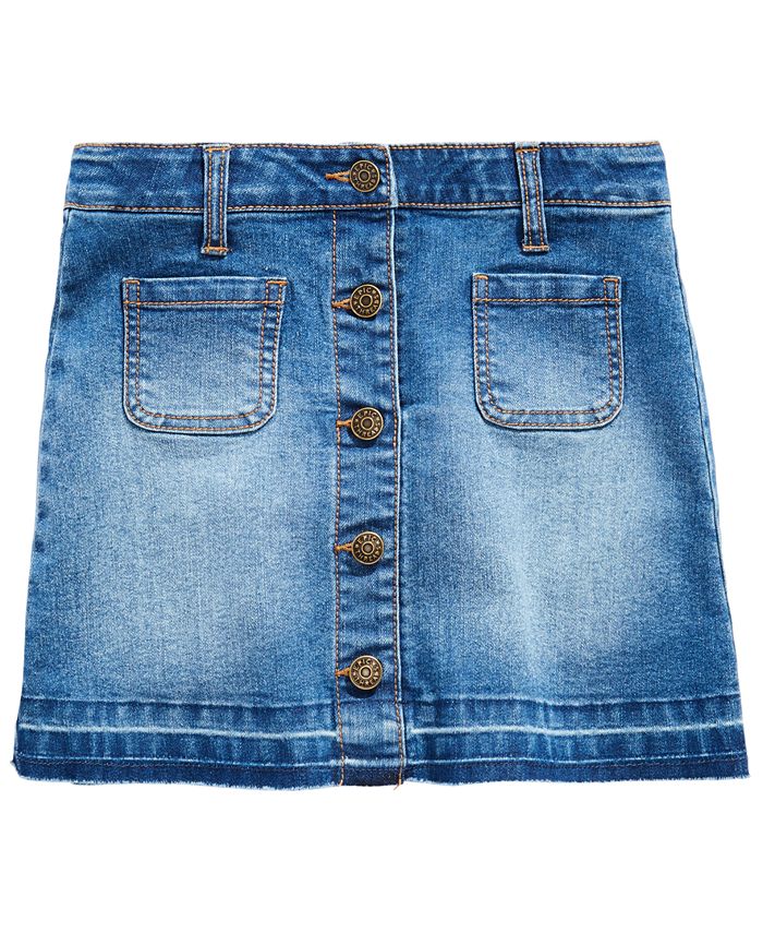 Epic Threads Big Girls Button-Front Denim Skirt, Created for Macy's ...