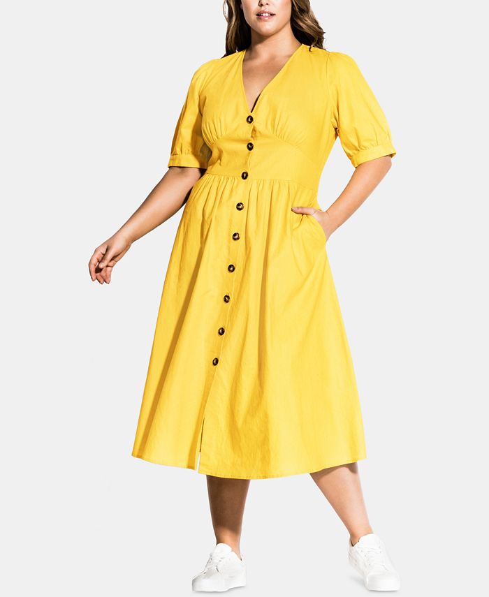 City chic yellow dress 2025
