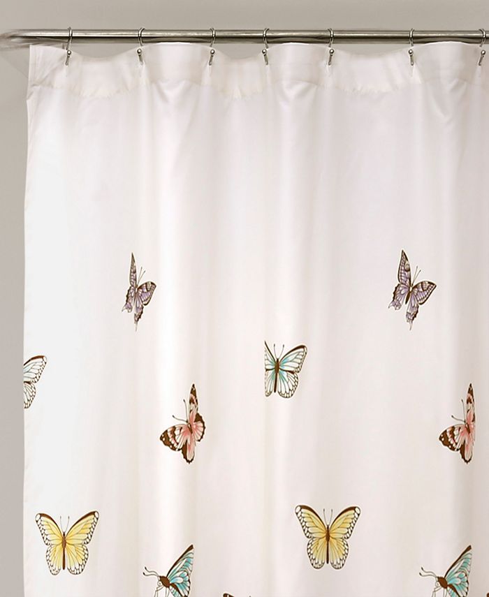 Lush Décor Flutter Butterfly 72" x 72" Shower Curtain Macy's