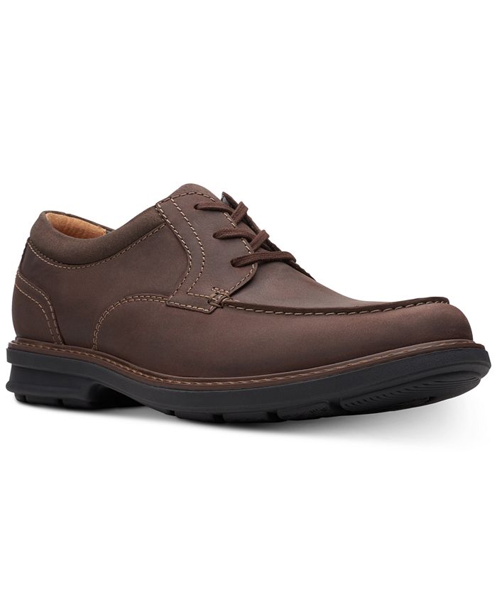 Clarks Men's Rendell Walk Dark Brown Leather Casual Lace-Up Shoes ...