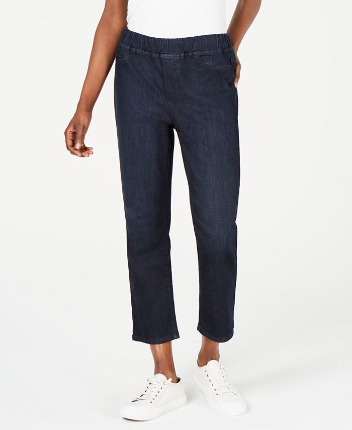 Eileen Fisher Pull On Cropped Jeans Regular Petite Macy s