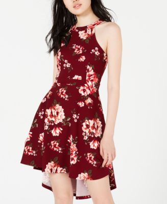 Crave Fame Juniors' Burgundy Sleeveless Body Con Cocktail Dress WineSize Small