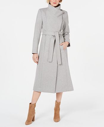 Kenneth cole asymmetrical belted maxi coat store