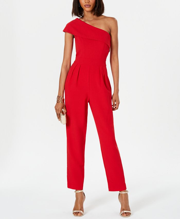 Macy's one shoulder best sale jumpsuit