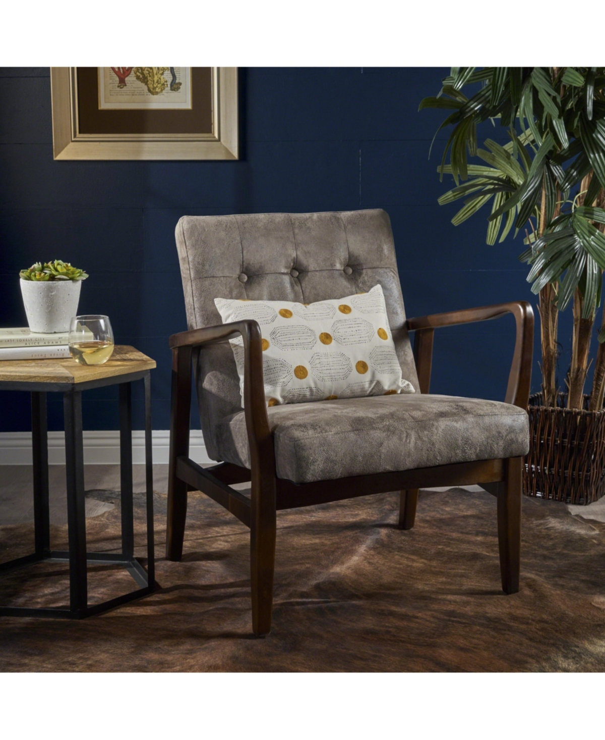 Noble House Callahan Club Chair In Grey