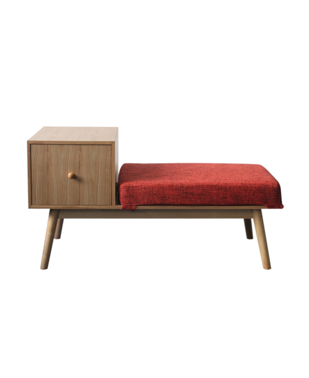 Noble House Ilya Storage Bench In Red