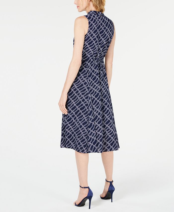 Anne Klein Rope-Print Midi Dress & Reviews - Dresses - Women - Macy's