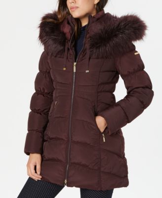 Laundry faux fur puffer coat best sale