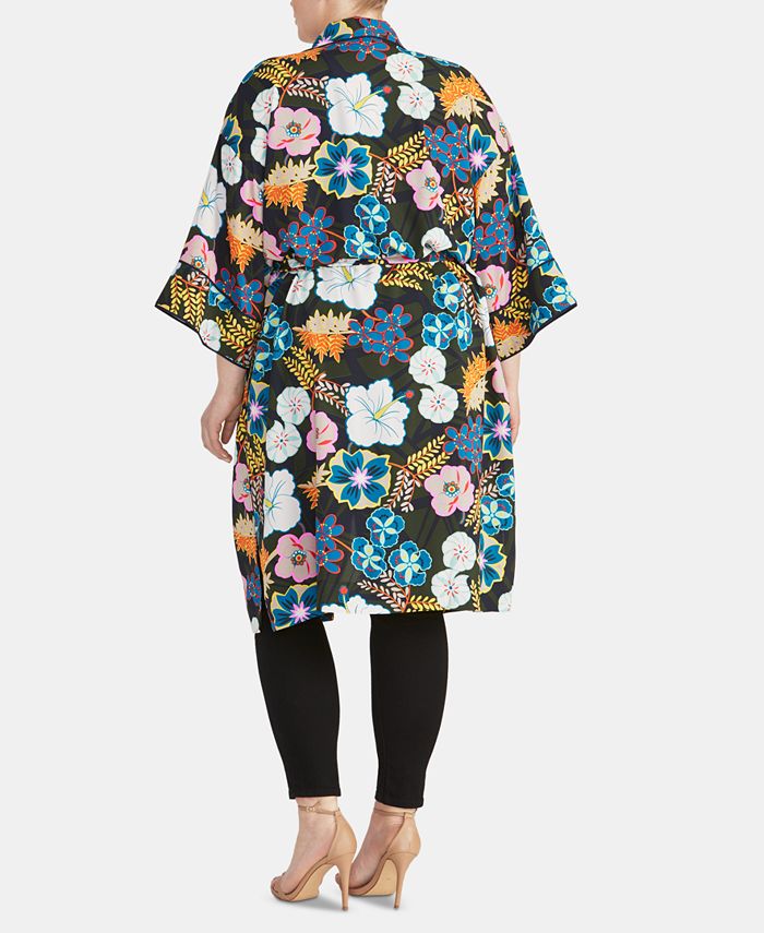 RACHEL Rachel Roy Trendy Plus Size Glenna Printed Kimono Jacket - Macy's