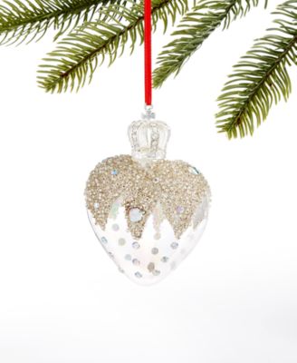 Holiday Lane Holiday Lane Crystal Glass Heart Ornament With Crown ...