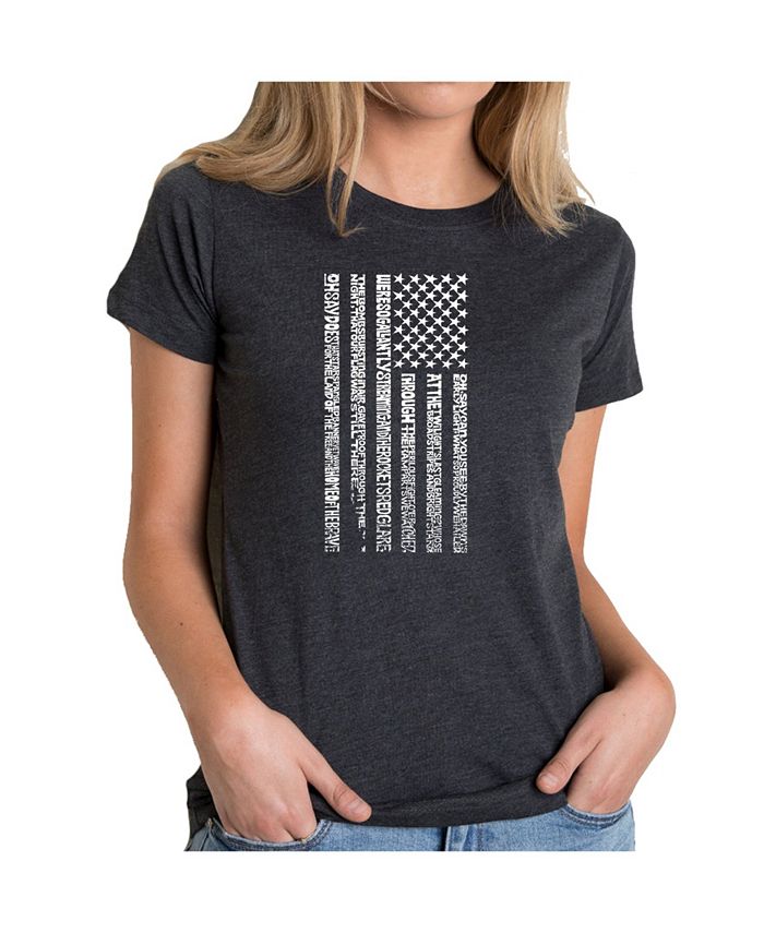 LA Pop Art Women's Premium Word Art T-Shirt - National Anthem Flag ...