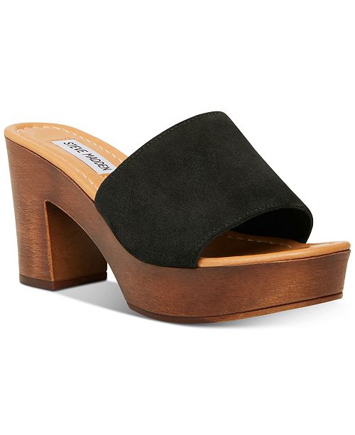 Steve Madden Women S Fran Wooden Platform Sandals Reviews Heels Pumps Shoes Macy S