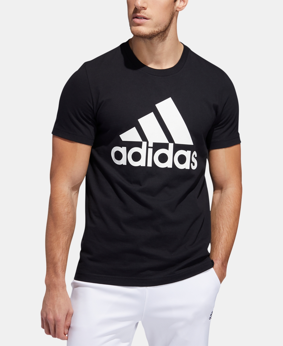 Shop Adidas Originals Men's Badge Of Sport Logo T-shirt In Black,wht