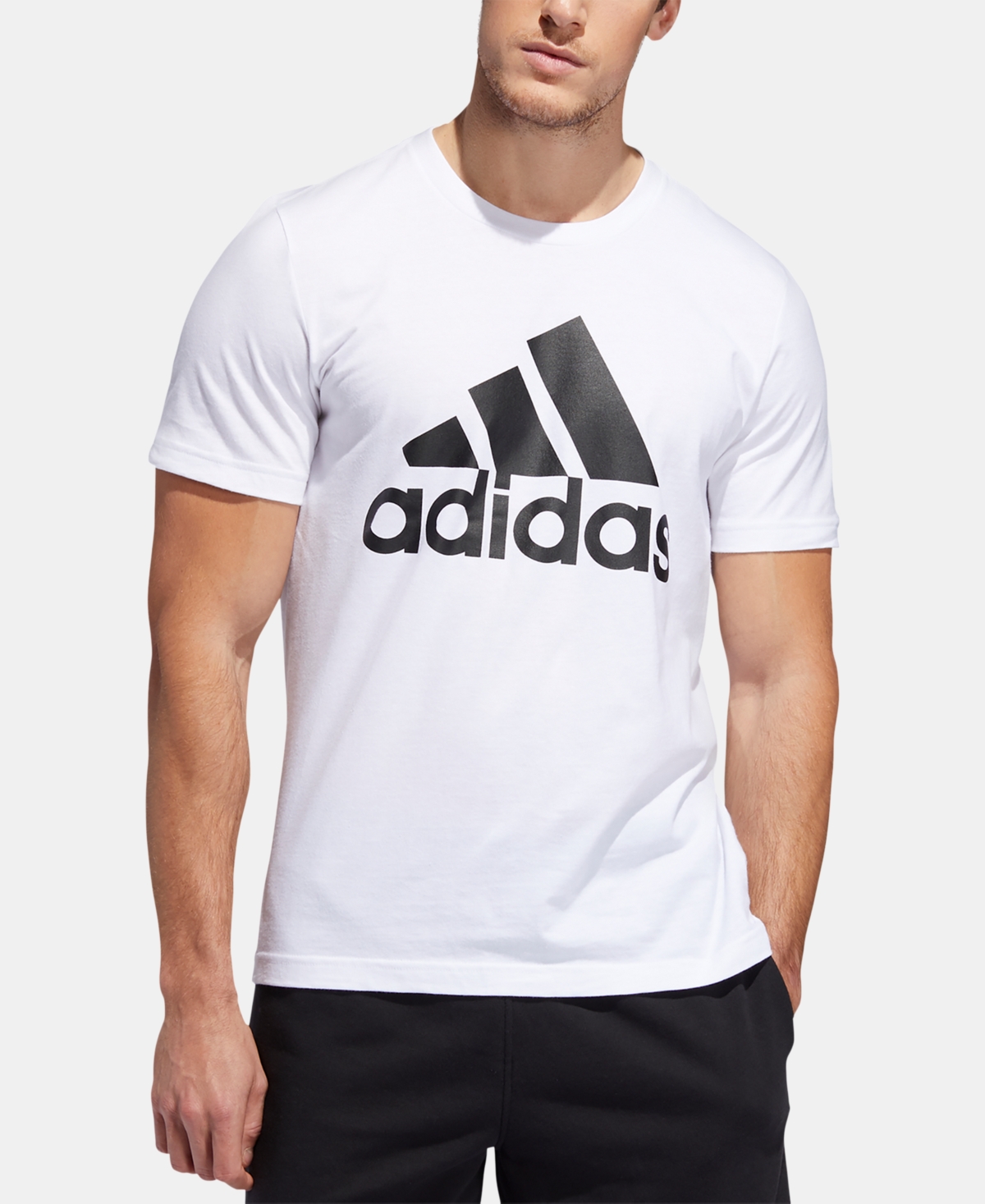 Shop Adidas Originals Men's Badge Of Sport Logo T-shirt In White,blk