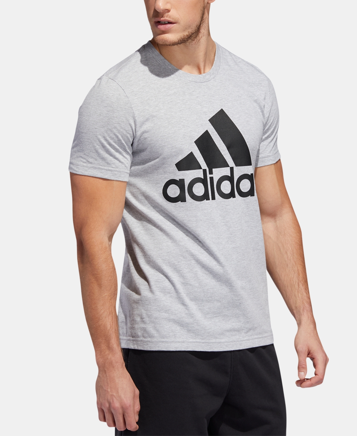 Shop Adidas Originals Men's Badge Of Sport Logo T-shirt In Mgh,blk