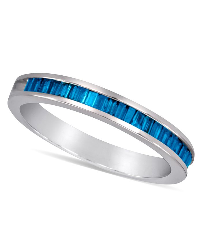 Blue diamond baguette ring new arrivals