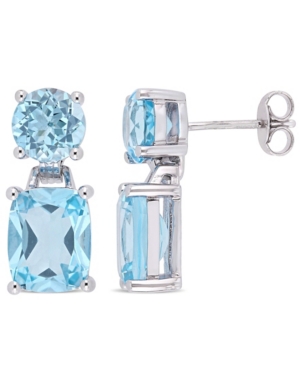 image of Blue Topaz (11-1/6 ct.t.w.) Dangle Earrings in Sterling Silver