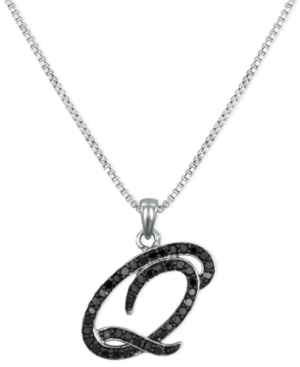 image of Sterling Silver Necklace, Black Diamond 